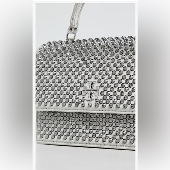 Tory Burch MINI KIRA SATIN EMBELLISHED TOP-HANDLE CROSSBODY - Picture 4 of 5